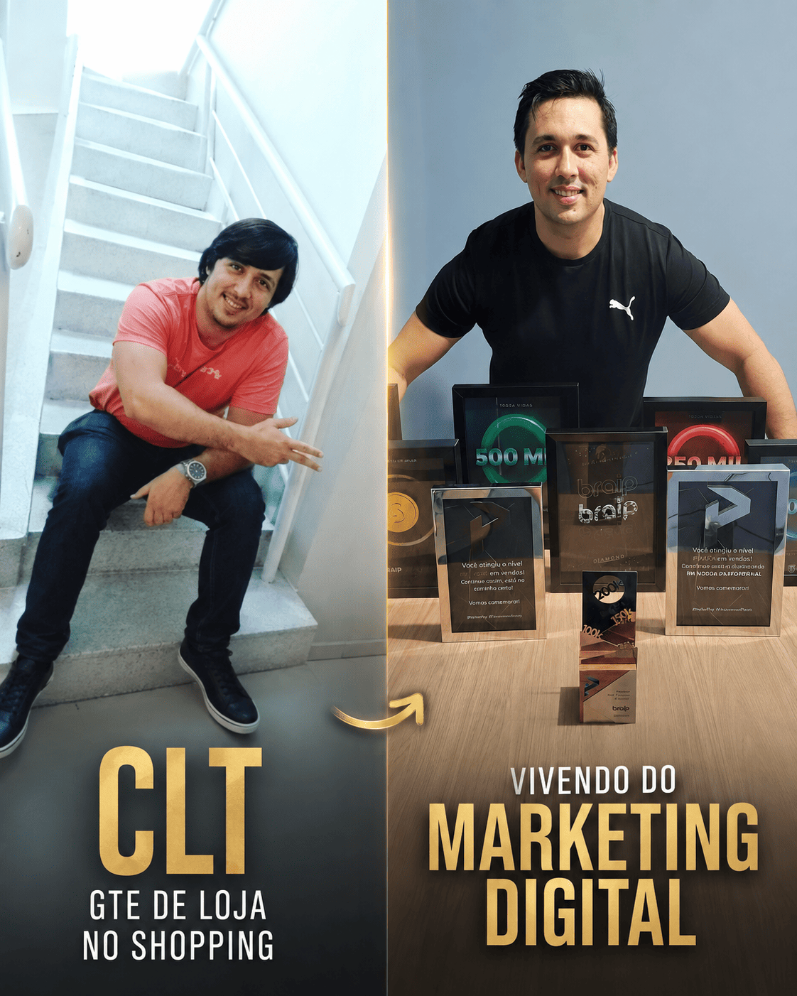 Antes e depois de Eric Silva: de gerente de loja CLT a vivendo do marketing digital